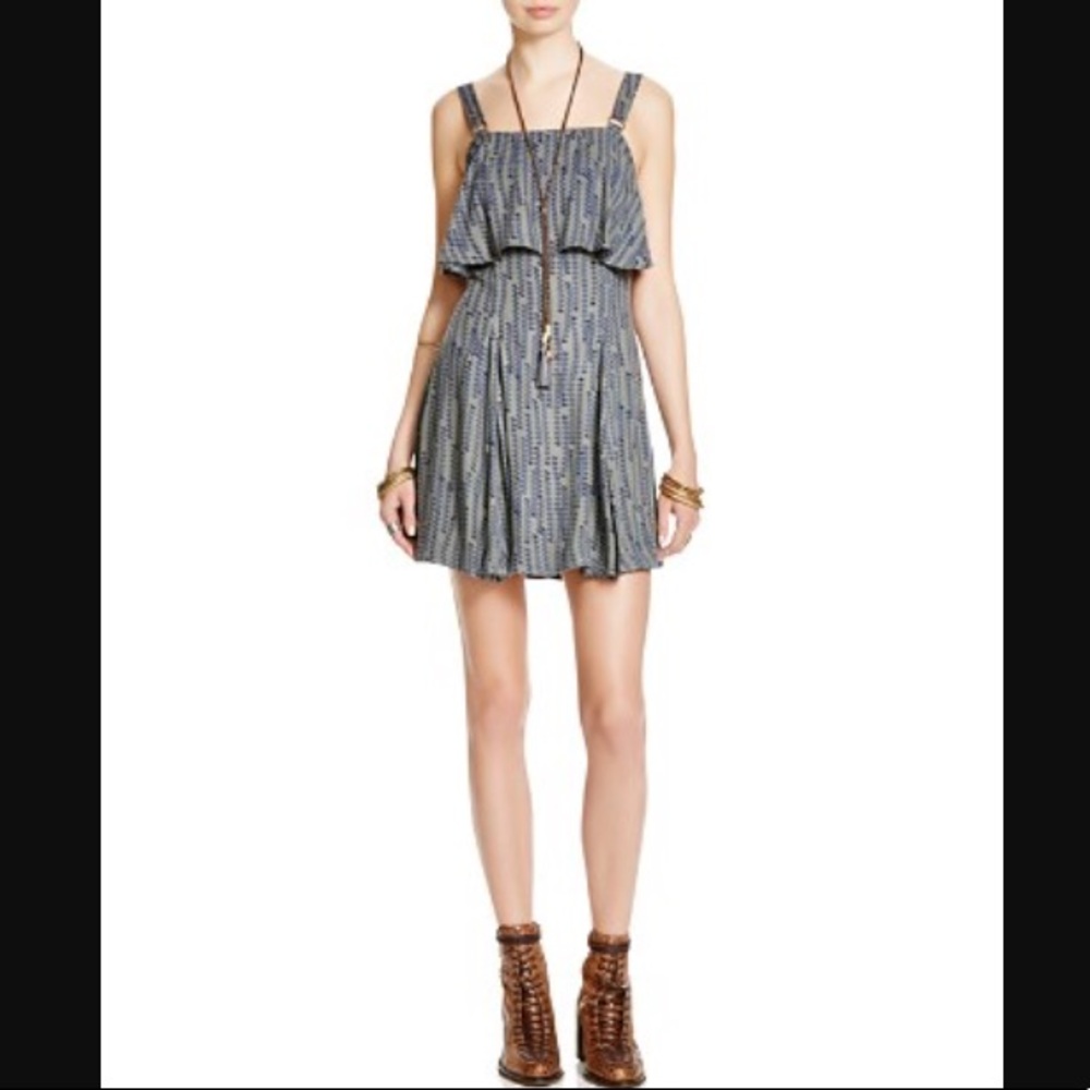 Free‎ People paper flowers dress in green